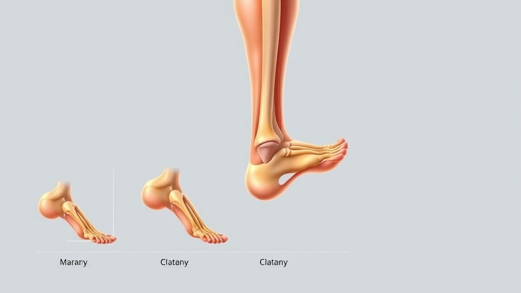 입각기 동안 발의 위치 변화와 체중 이동 패턴을 단계별로 나타낸 도해